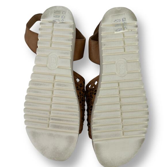 Bed Stu Brisa Brown Leather Platform Sandals Womens Sz 11 Ankle Strap - Picture 10 of 11